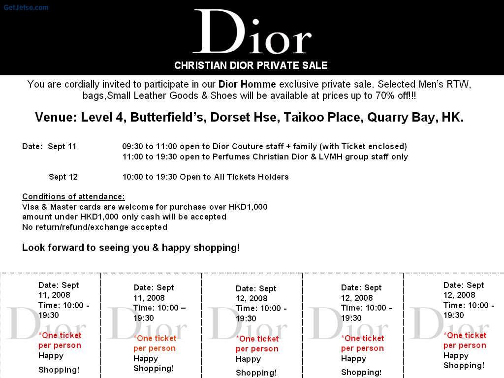 Dior Homme Private Sale 11&12Sept 2008(up to 70%off)圖片1