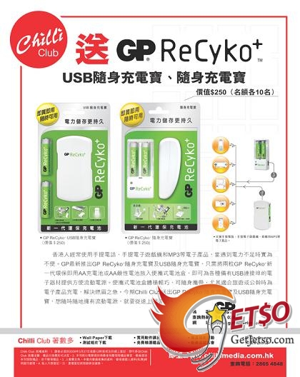 《DiGi數碼雙周》送你GP ReCyko+隨身充電寶及USB隨身充電寶(至4月3日)圖片1