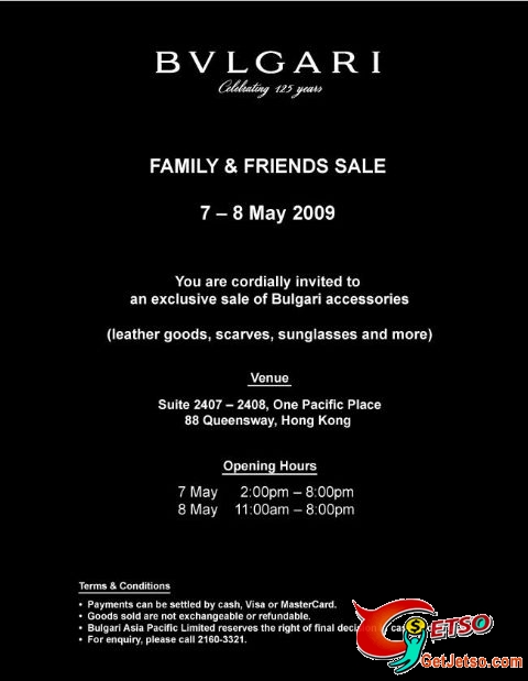 BVLGARI Family &Friends Sale(5月7-8日)圖片1