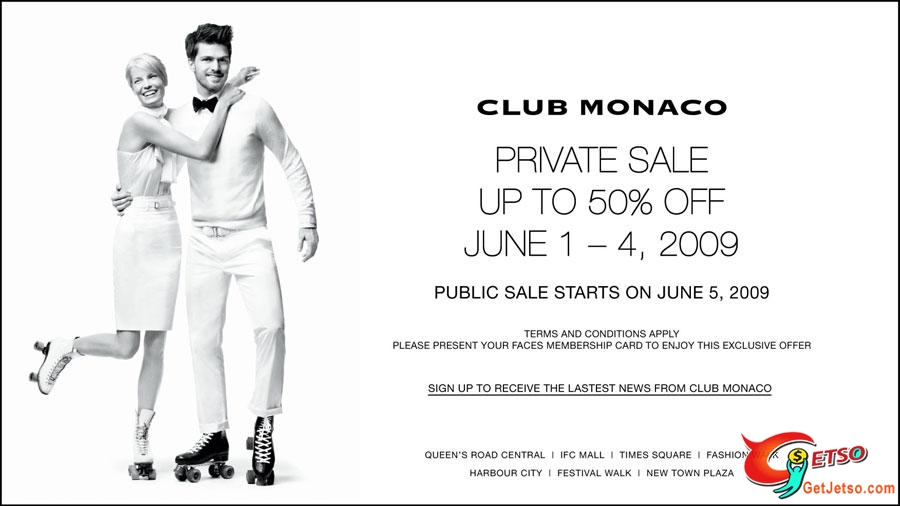 CLUB MONACO INVITES YOU TO THE SS09 PRIVATE SALE 50%Off(至6月4日)圖片1