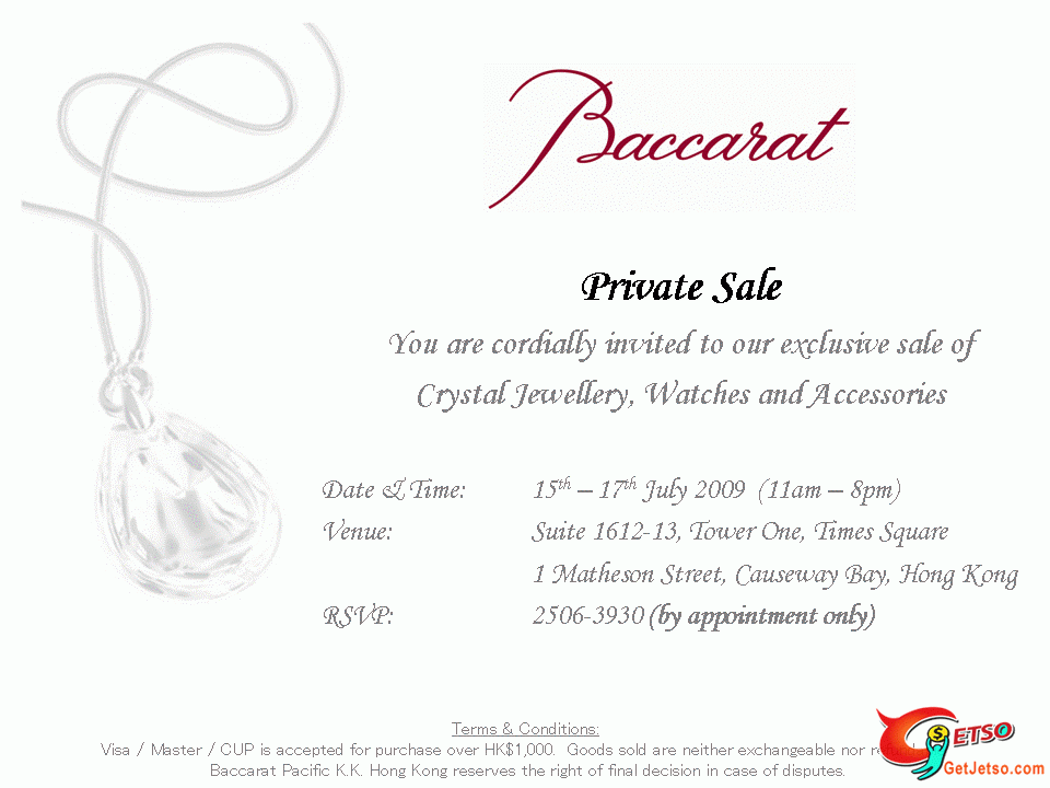 baccarat 水晶飾物手錶private sale(至7月15-17日)圖片1