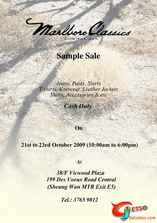 Marlboro Classics Sample sale(09年10月21-23日)圖片1