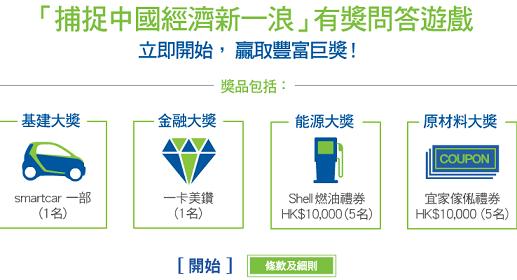 參加「捕捉中國經濟新一浪」遊戲有機會贏smartcar及鑽石(至12月15日)圖片1
