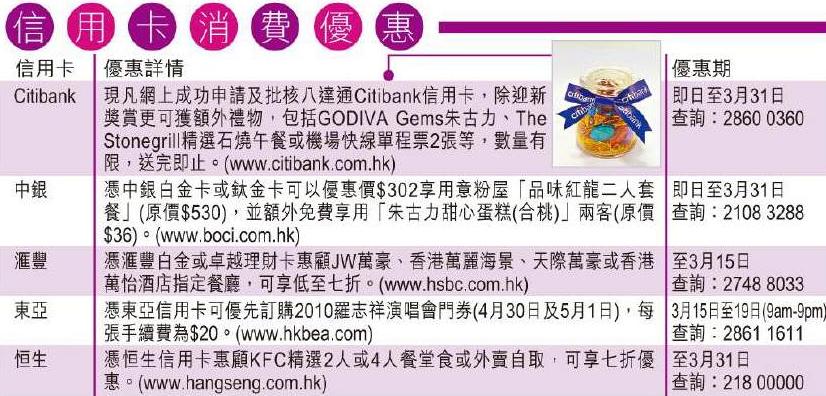 最新信用卡購物消費優惠總結(10年6月10日更新)圖片5