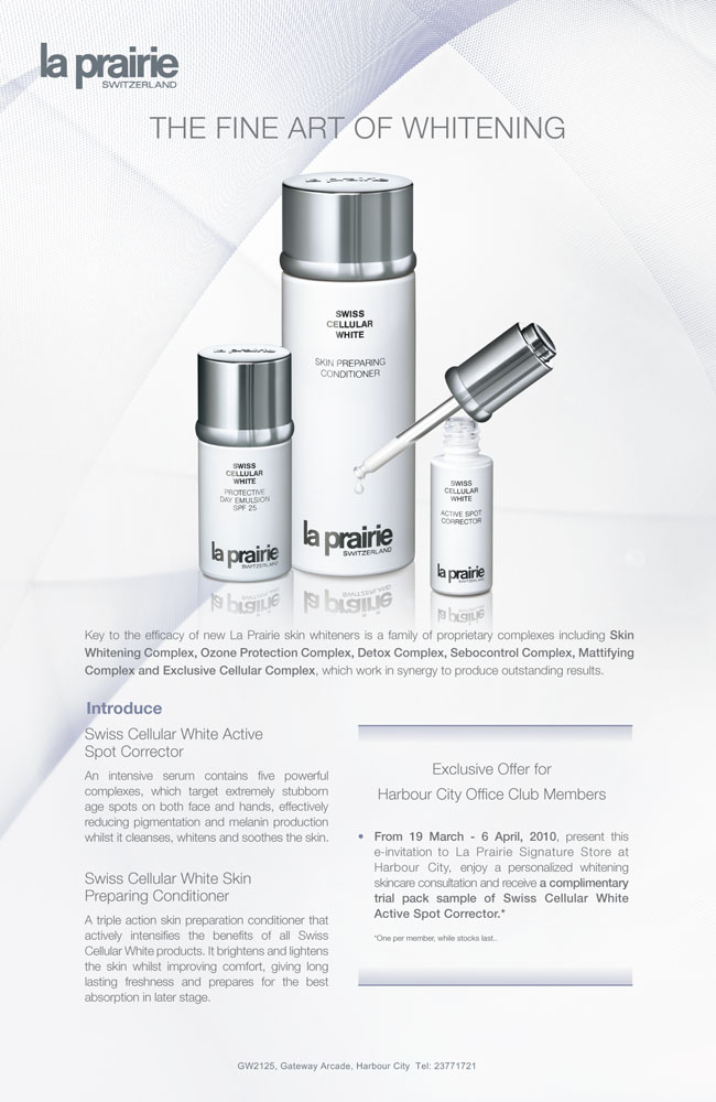 Harbour City Members : LA PRAIRIE EXPANDS ITS STELLAR RANGE OF WHITENERS(至10年4月6日)圖片1