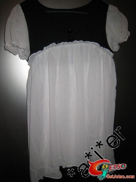 2手黑白色連身裙雪紡black white dress dressy casual *有相*-- 已送出~圖片2