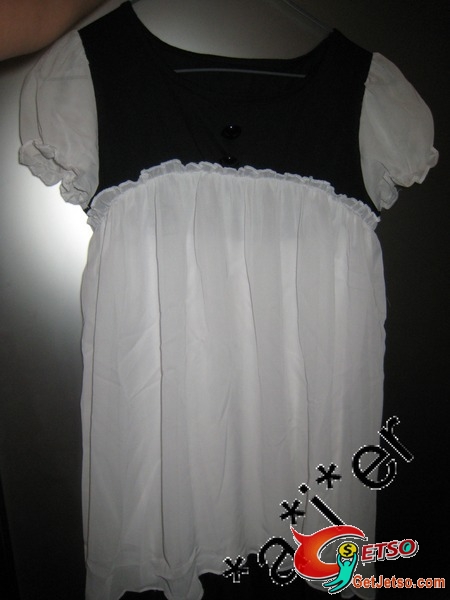 2手黑白色連身裙雪紡black white dress dressy casual *有相*-- 已送出~圖片1