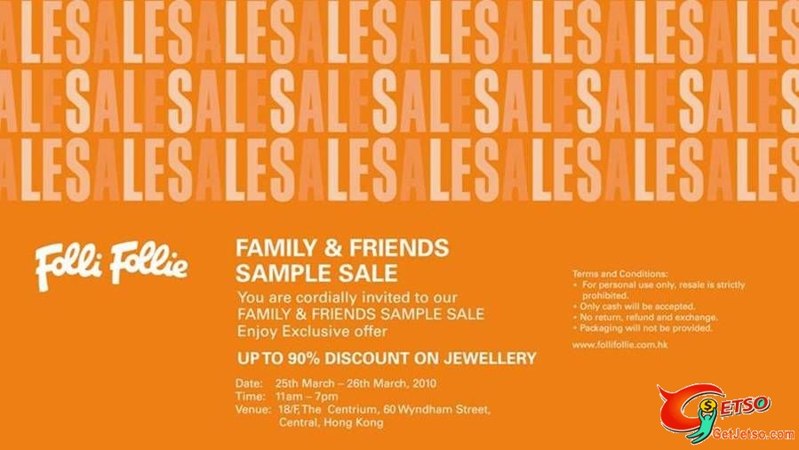 Folli Follie Family &Friends Sampe Sale 低至一折開倉(至10年3月26日)圖片1