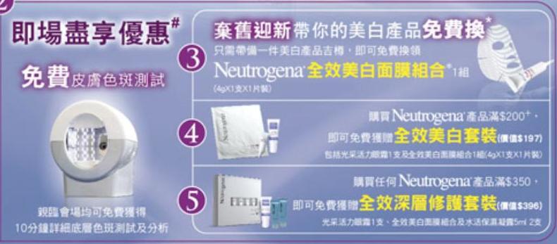 Neutrogena 美白防曬推廣會- 獨家率先體驗全新美白面膜誕生(至10年6月27日)圖片3