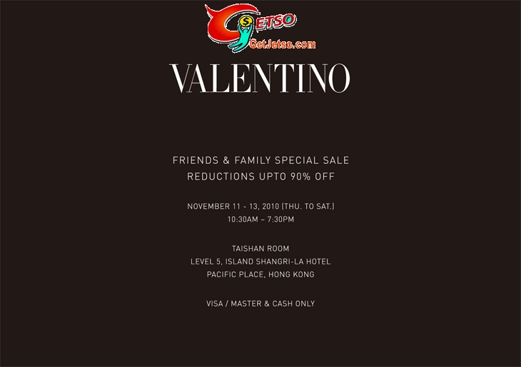 VALENTINO Friends &Family Sale低至1折開倉(10年11月11-13日)圖片1