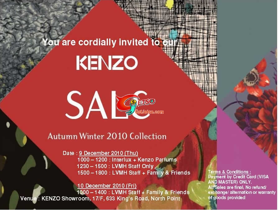 KENZO 2010 開倉Staff Sale優惠(至10年12月10日)圖片1