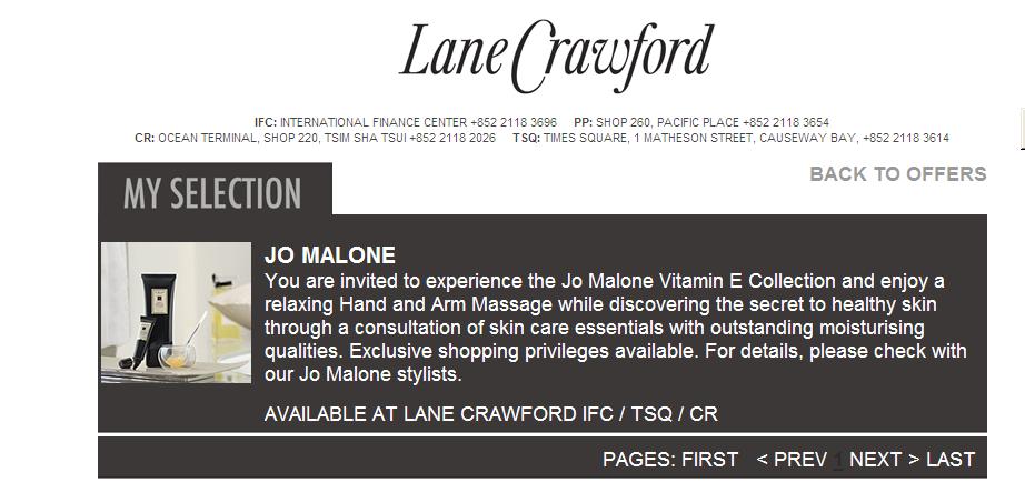 Jo Malone Free Hand Massage@Lane Crawford(至11年1月31日)圖片1