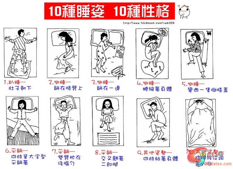 10種睡姿　10種性格圖片1