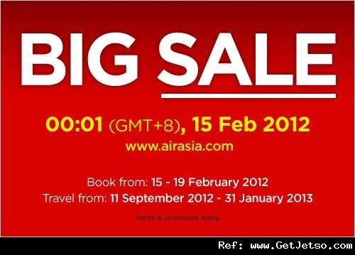 Air Asia Big Sale 低至8來回連稅東南亞機票優惠(12年2月15-19日)圖片1