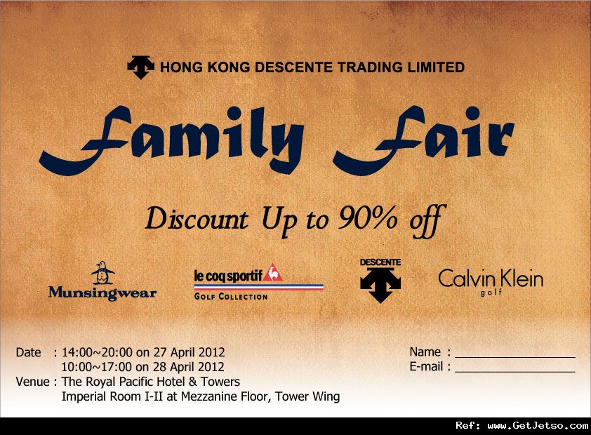 Calvin Klein Golf-HK FW11 Family/Bargain Sale 低至1折開倉優惠(12年4月27-28日)圖片1