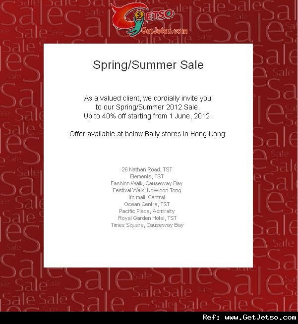 Bally Spring/Summer Sale 低至6折優惠(12年6月1日起)圖片1