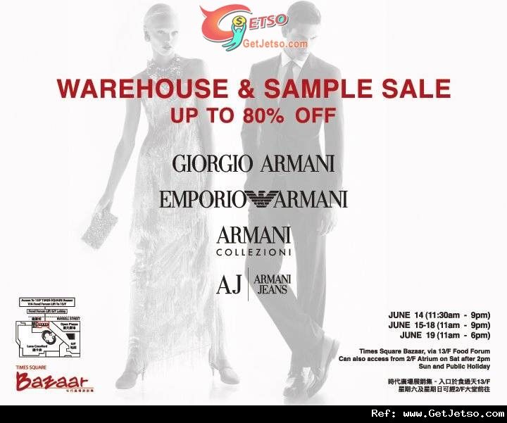 GIORGIO ARMANI Warehouse &Sample Sale低至2折開倉優惠@時代廣場(至12年6月19日)圖片1