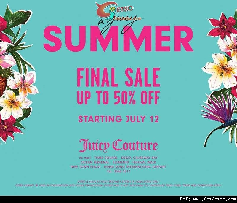 Juicy Couture Final Sale 精選春夏商品低至半價優惠(至12年7月31日)圖片1