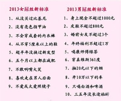 2013年吊絲新標準圖片1