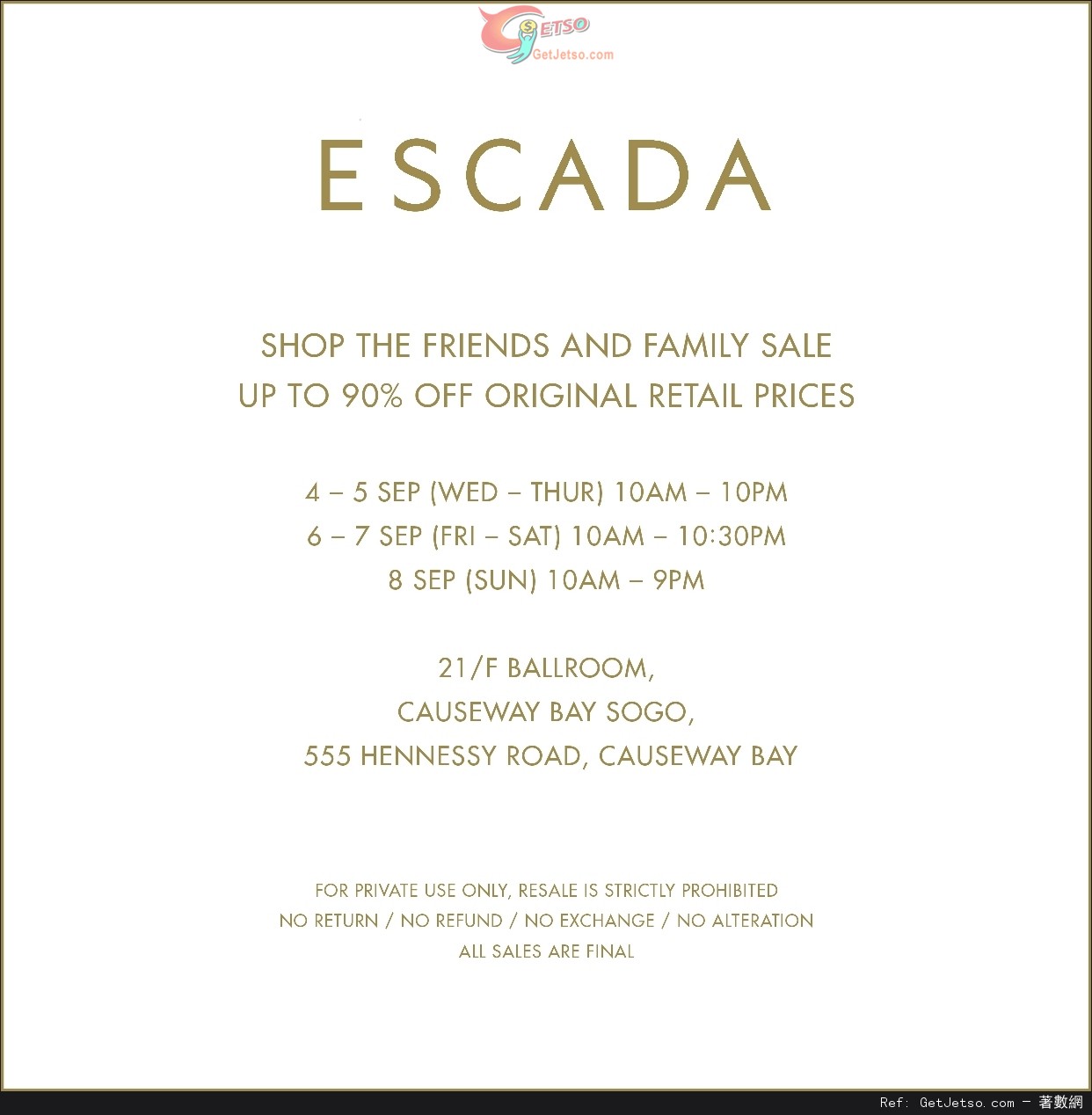 Escada Friends &Family Sale 低至1折開倉優惠(至13年9月8日)圖片1