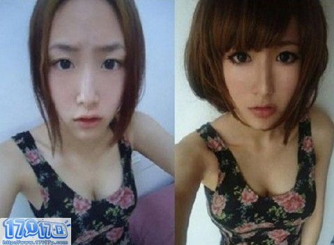 豬扒變美女~55張女生妝前妝後相片，小心嚇到圖片16