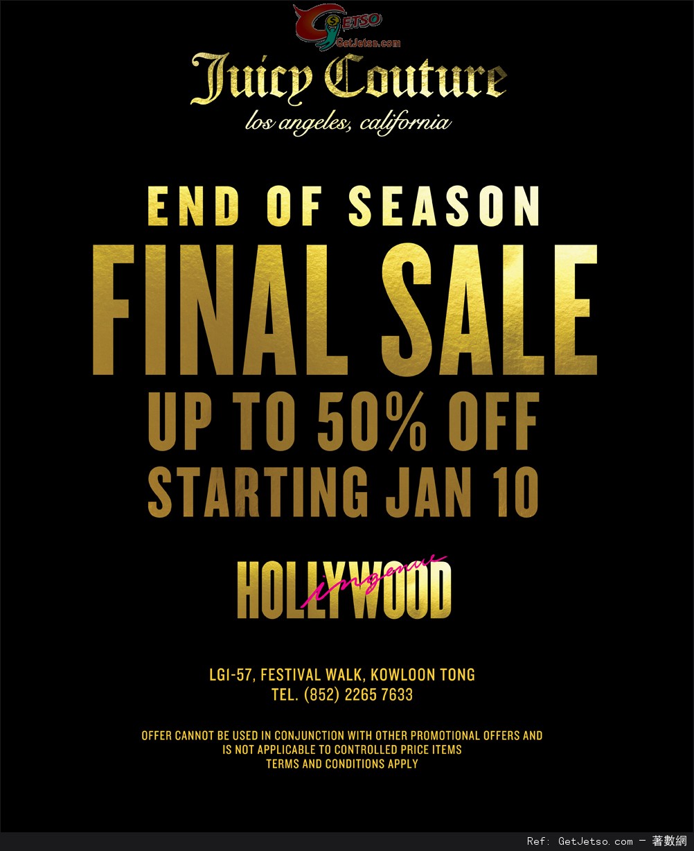 JUICY COUTURE Fall Winter 2014 Final Sale 低至半價優惠(至15年1月31日)圖片1