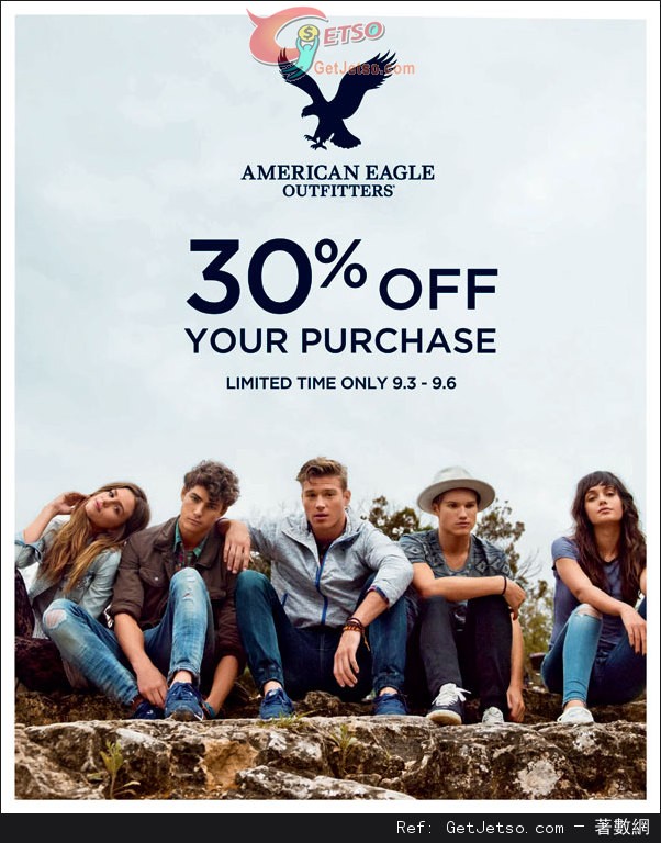 American Eagle Outfitters 全單7折優惠(15年9月3-6日)圖片1
