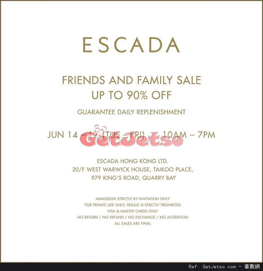 Escada 低至1折開倉優惠(至16年6月14-17日)圖片1