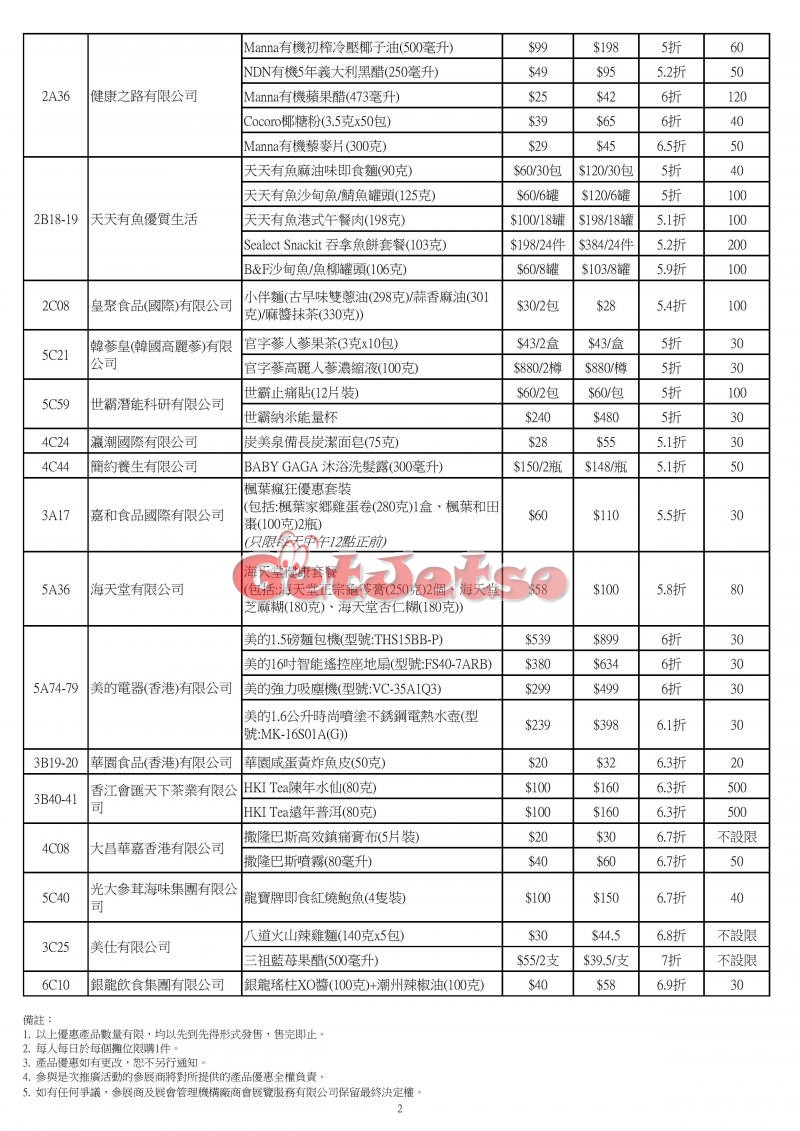 第52屆工展會各大攤位優惠券 優惠圖片2