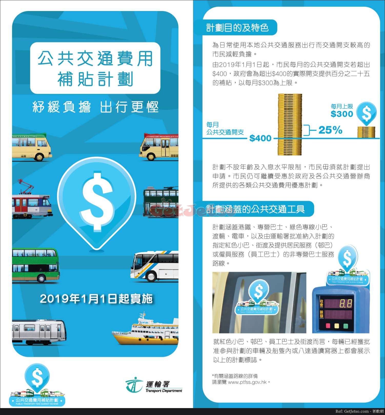 香港政府公共交通費用補貼計劃1月1日起實施圖片1