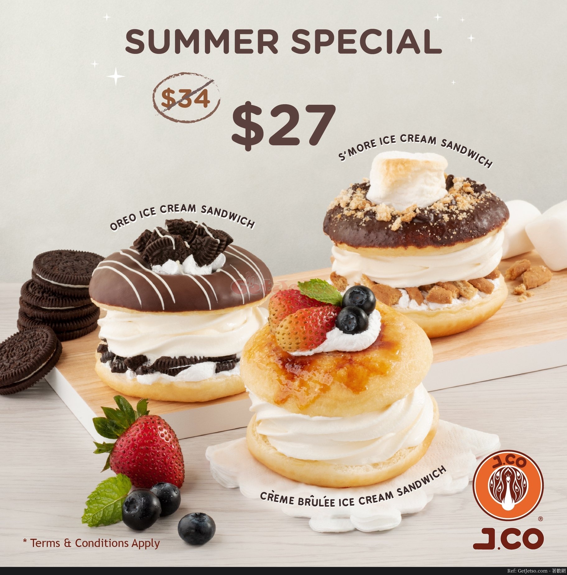 J.CO Donuts & Coffee 冬甩雪糕三文治優惠@指定分店(至20年6月30日)圖片1